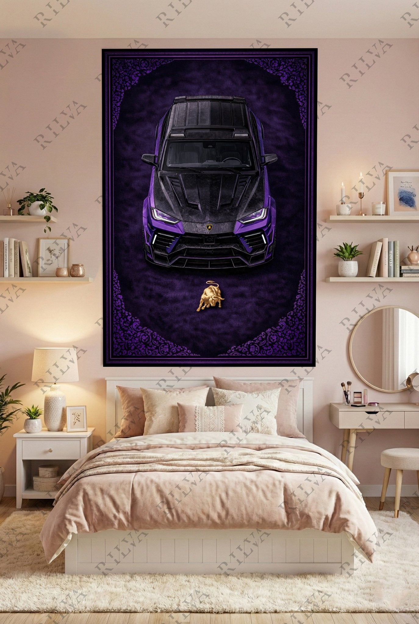 Lamborghini Urus Mansory Wall Tapestry - Retro Persian Style Art - Rilva Design