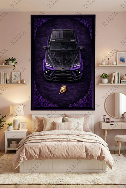 Lamborghini Urus Mansory Wall Tapestry - Retro Persian Style Art - Rilva Design