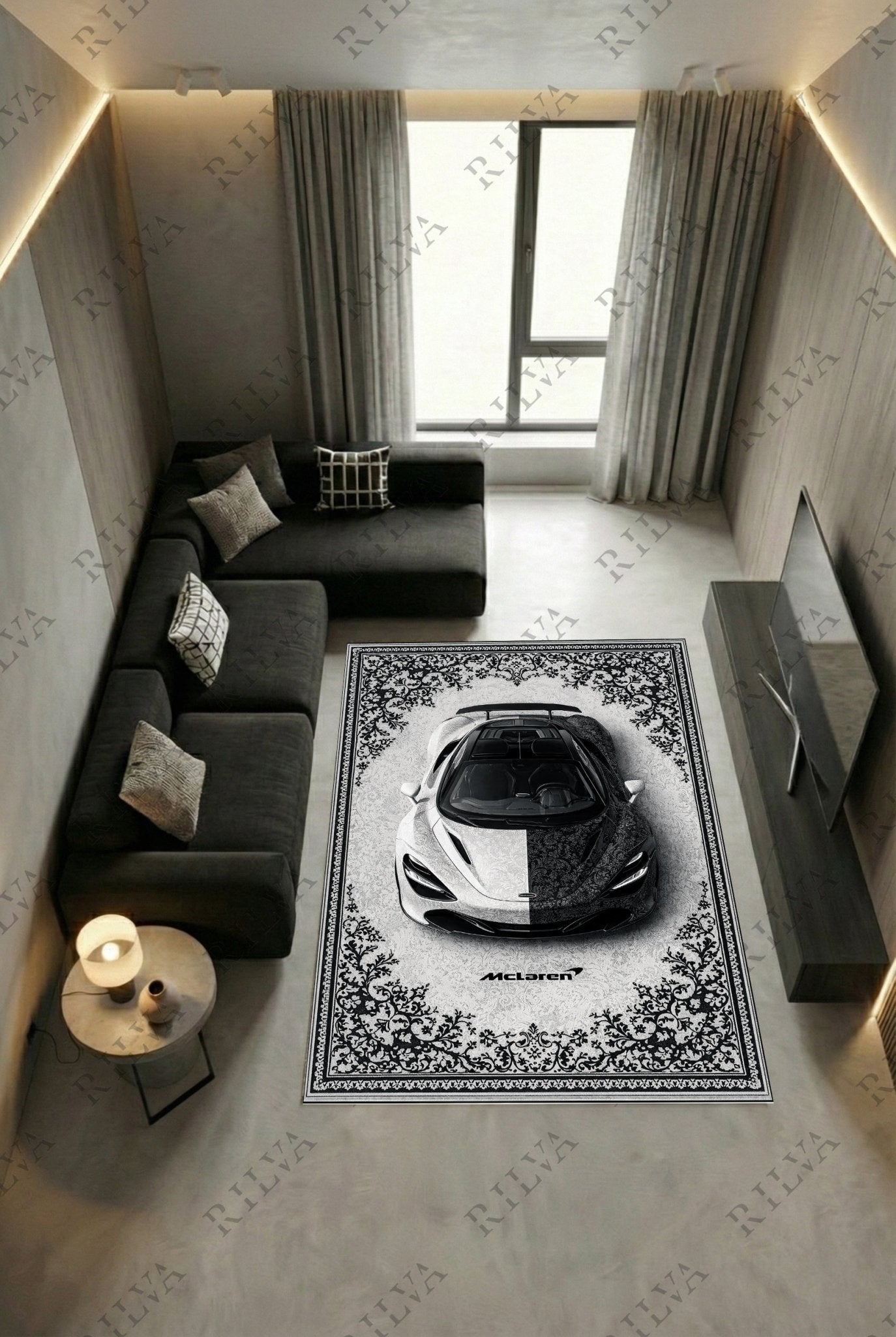 McLaren 720S Car Rug – Retro Persian Style Floor Rug | Exclusive Automotive Design - Rilva Design