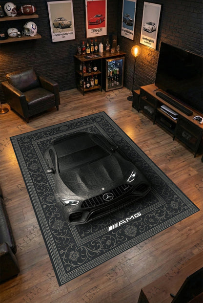 Mercedes AMG GT63 S Car Rug – Retro Persian Style Floor Rug | Exclusive Automotive Design - Rilva Design