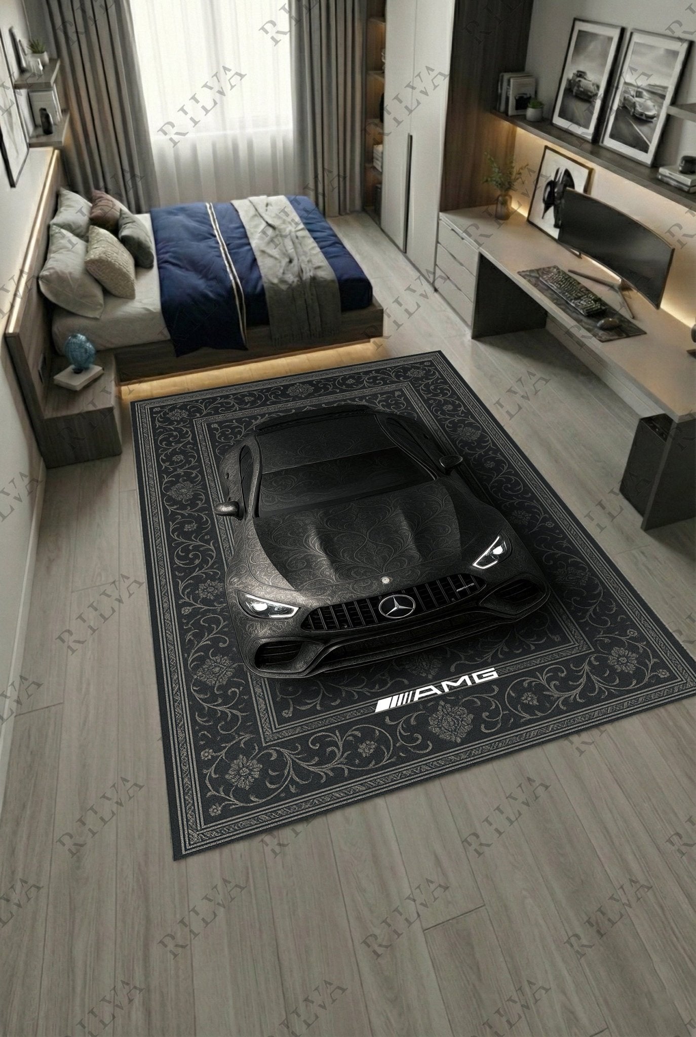 Mercedes AMG GT63 S Car Rug – Retro Persian Style Floor Rug | Exclusive Automotive Design - Rilva Design
