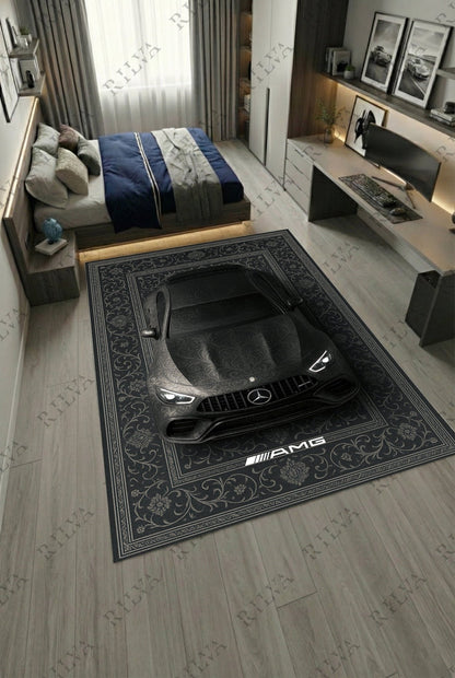 Mercedes AMG GT63 S Car Rug – Retro Persian Style Floor Rug | Exclusive Automotive Design - Rilva Design