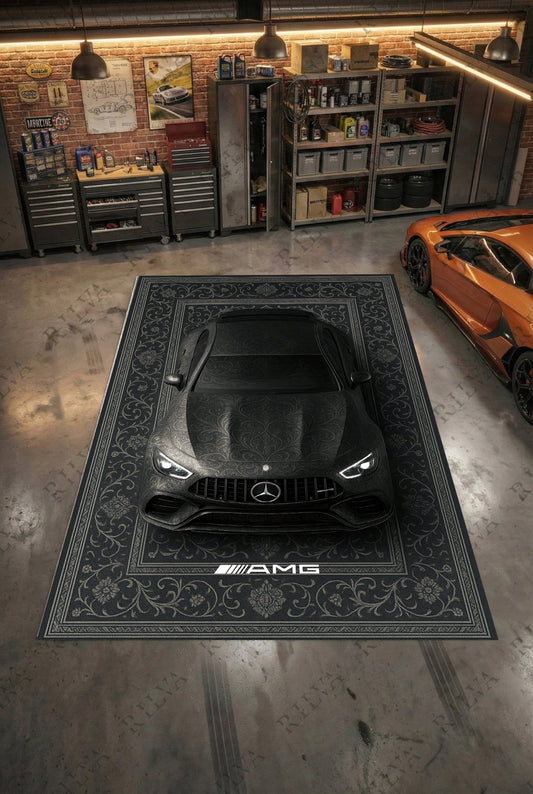 Mercedes AMG GT63 S Car Rug – Retro Persian Style Floor Rug | Exclusive Automotive Design - Rilva Design