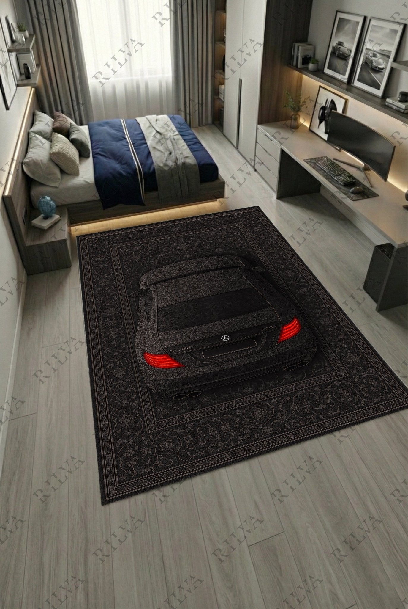 Mercedes CL 63 AMG Car Rug – Retro Persian Style Floor Rug | Exclusive Automotive Design - Rilva Design