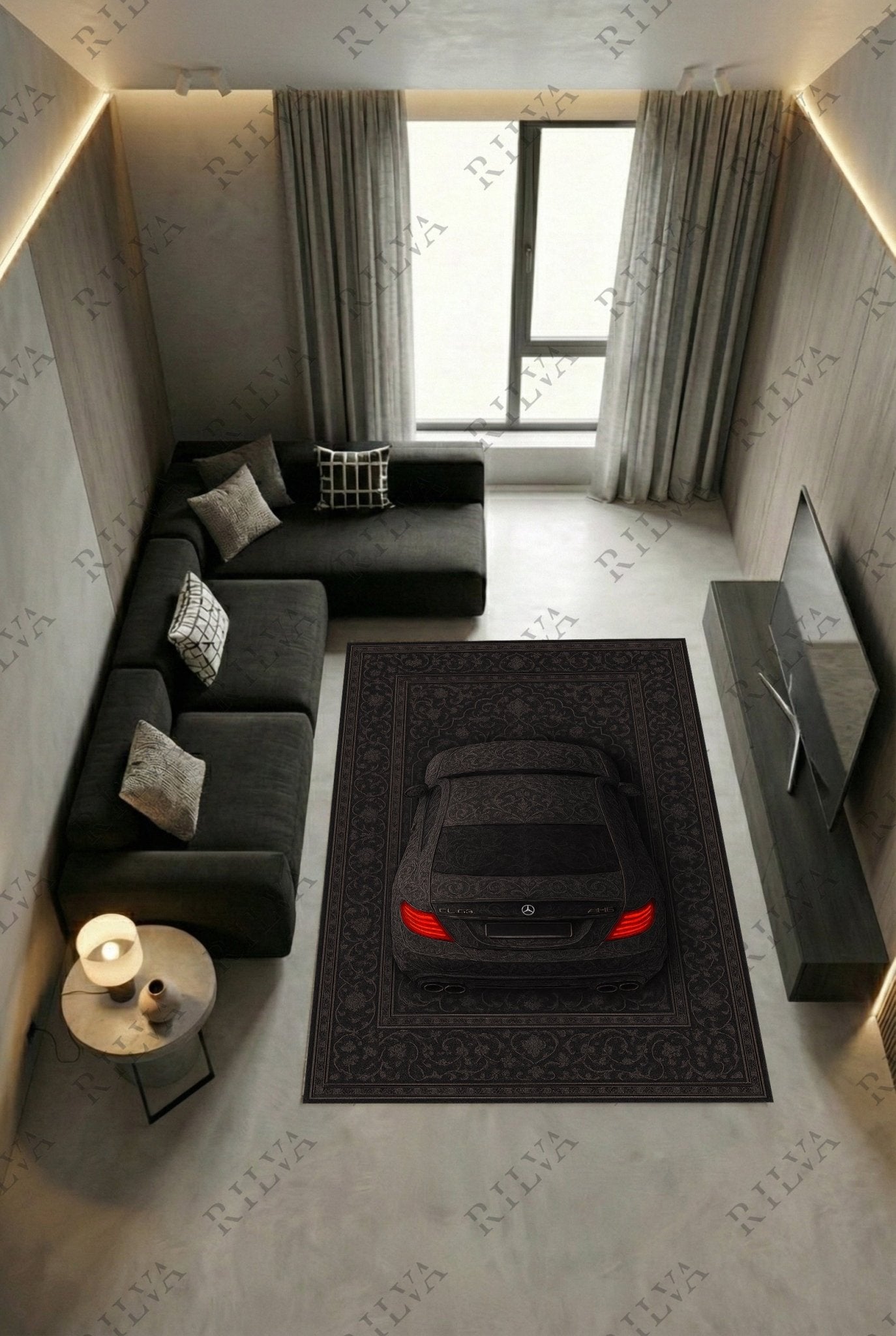 Mercedes CL 63 AMG Car Rug – Retro Persian Style Floor Rug | Exclusive Automotive Design - Rilva Design