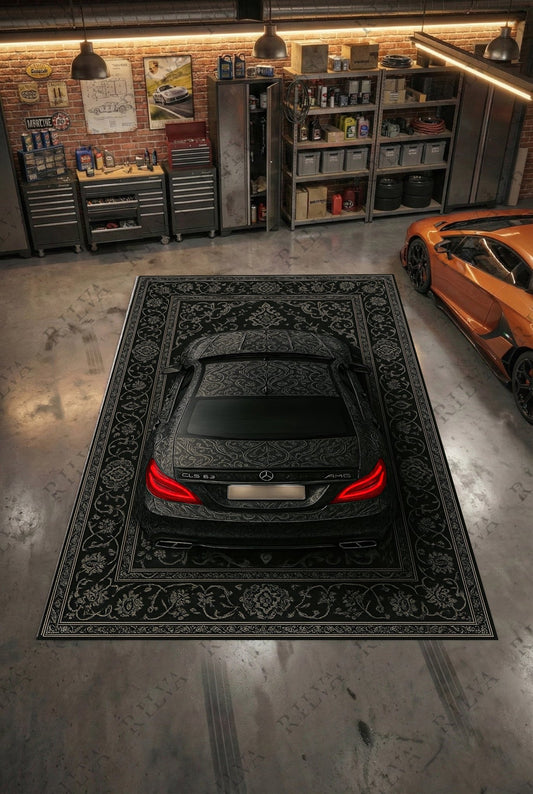 Mercedes CLS 63 AMG Car Rug – Retro Persian Style Floor Rug | Exclusive Automotive Design - Rilva Design