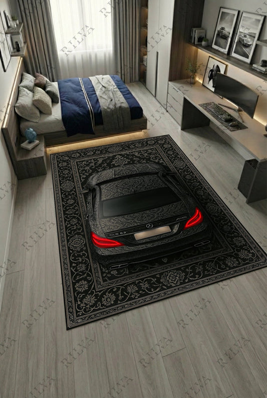 Mercedes CLS 63 AMG Car Rug – Retro Persian Style Floor Rug | Exclusive Automotive Design - Rilva Design