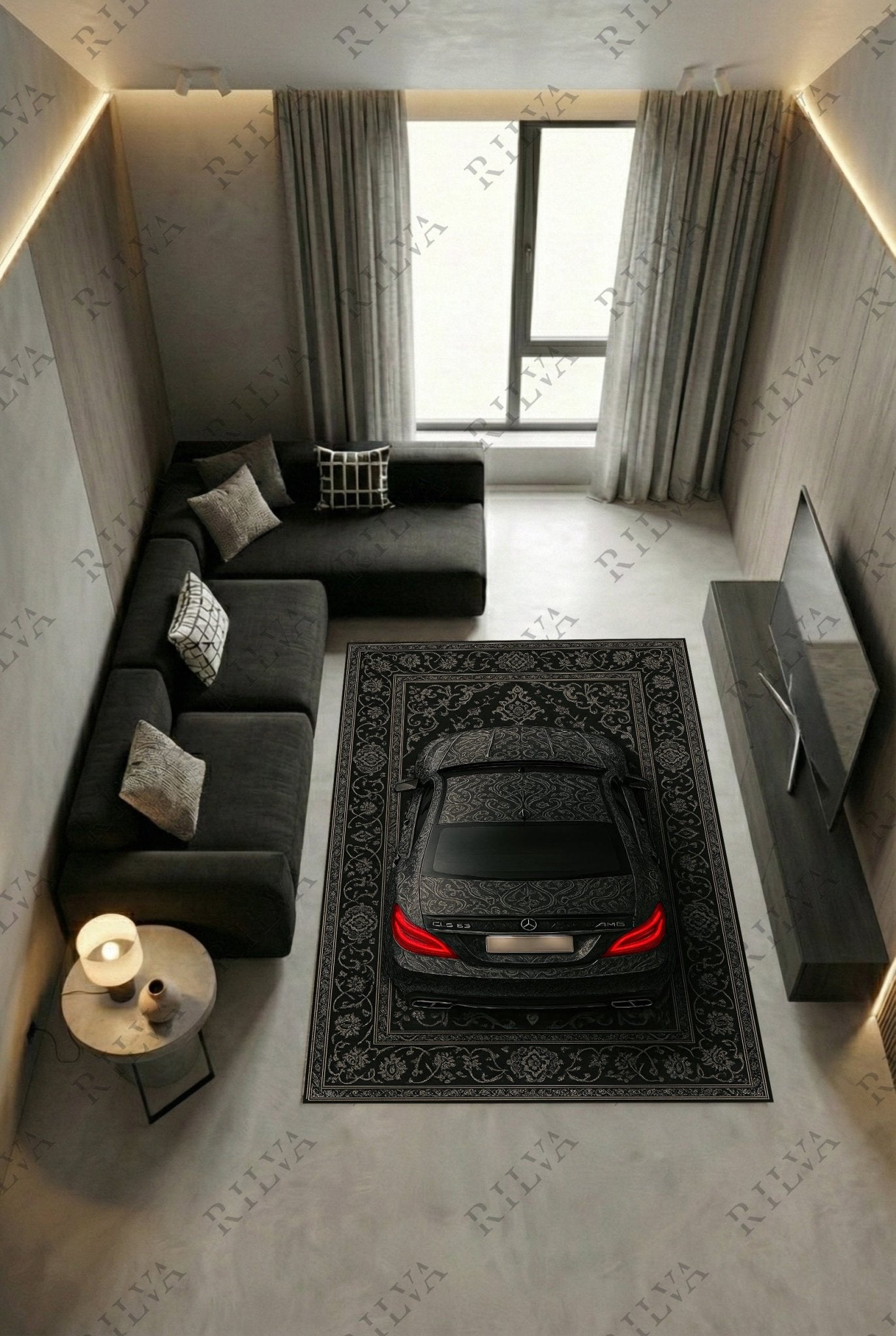 Mercedes CLS 63 AMG Car Rug – Retro Persian Style Floor Rug | Exclusive Automotive Design - Rilva Design