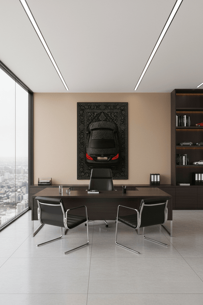 Mercedes CLS 63 AMG x Noir Elegance – Luxury Automotive Rug for Modern Interiors - Rilva Design