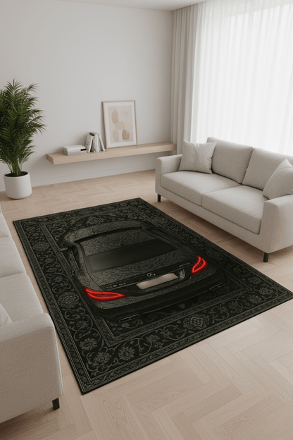 Mercedes CLS 63 AMG x Noir Elegance – Luxury Automotive Rug for Modern Interiors - Rilva Design