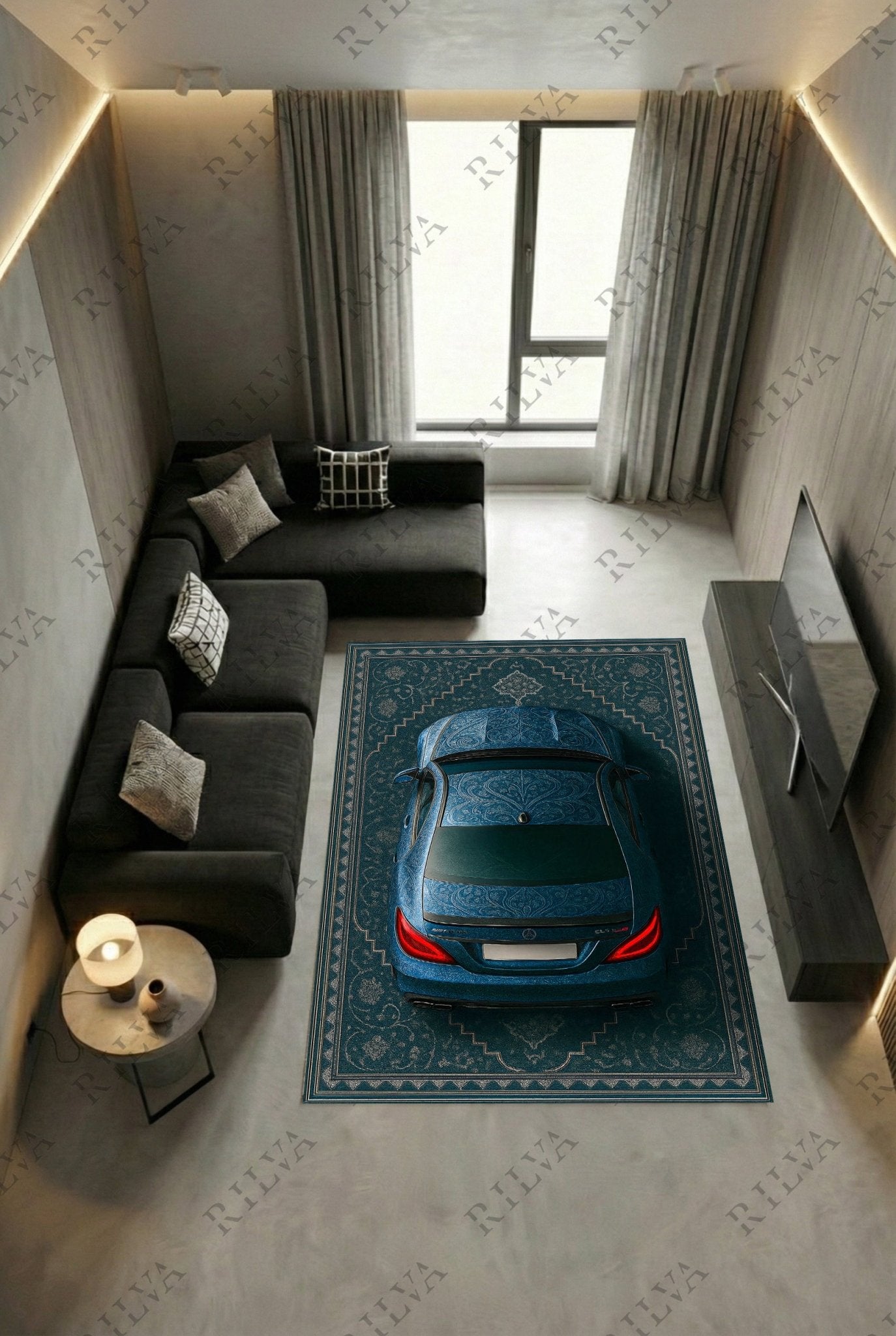 Mercedes CLS 63 S AMG Car Rug – Retro Persian Style Floor Rug | Exclusive Automotive Design - Rilva Design