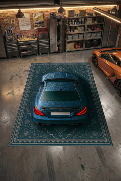 Mercedes CLS 63 S AMG Car Rug – Retro Persian Style Floor Rug | Exclusive Automotive Design - Rilva Design