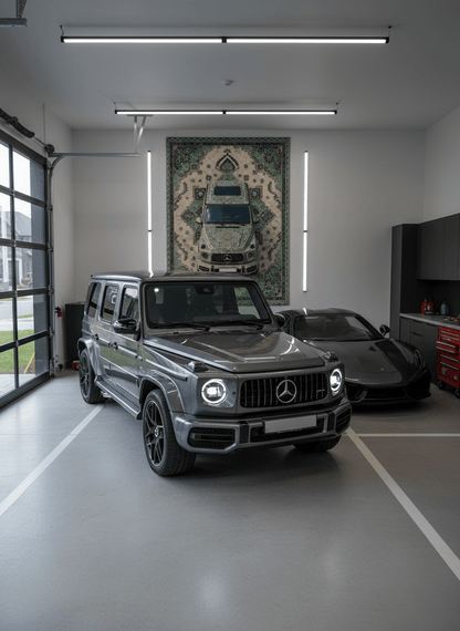 Mercedes G - Class Persian Wall Tapestry – Luxury 3D Woven Automotive Art for Bedroom, Gaming Room & Garage Decor - Rilva Design