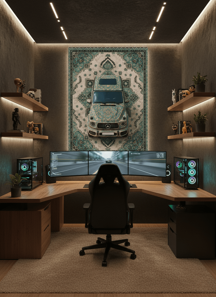 Mercedes G - Class Persian Wall Tapestry – Luxury 3D Woven Automotive Art for Bedroom, Gaming Room & Garage Decor - Rilva Design