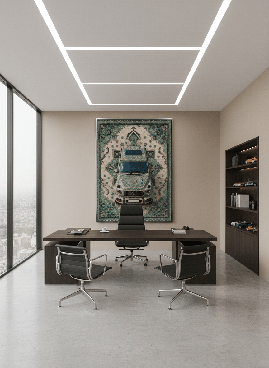 Mercedes G - Class Persian Wall Tapestry – Luxury 3D Woven Automotive Art for Bedroom, Gaming Room & Garage Decor - Rilva Design