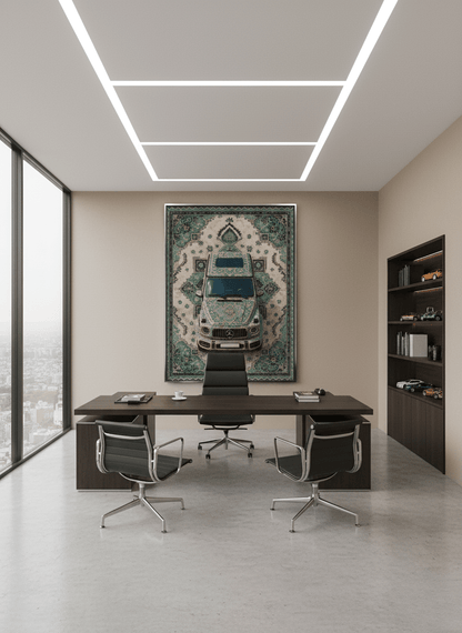 Mercedes G - Class Persian Wall Tapestry – Luxury 3D Woven Automotive Art for Bedroom, Gaming Room & Garage Decor - Rilva Design