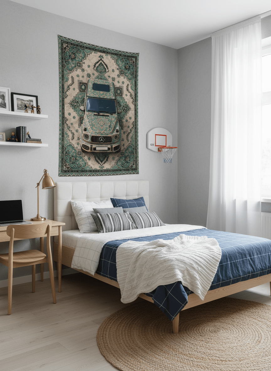 Mercedes G - Class Persian Wall Tapestry – Luxury 3D Woven Automotive Art for Bedroom, Gaming Room & Garage Decor - Rilva Design