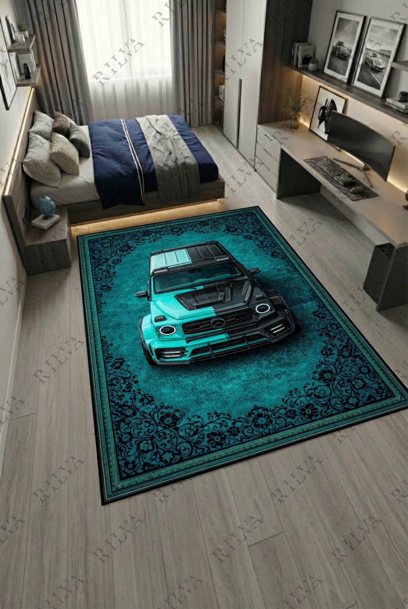 Mercedes G - Wagon Mansory – Retro Persian Style Floor Rug | Exclusive Automotive Design - Rilva Design