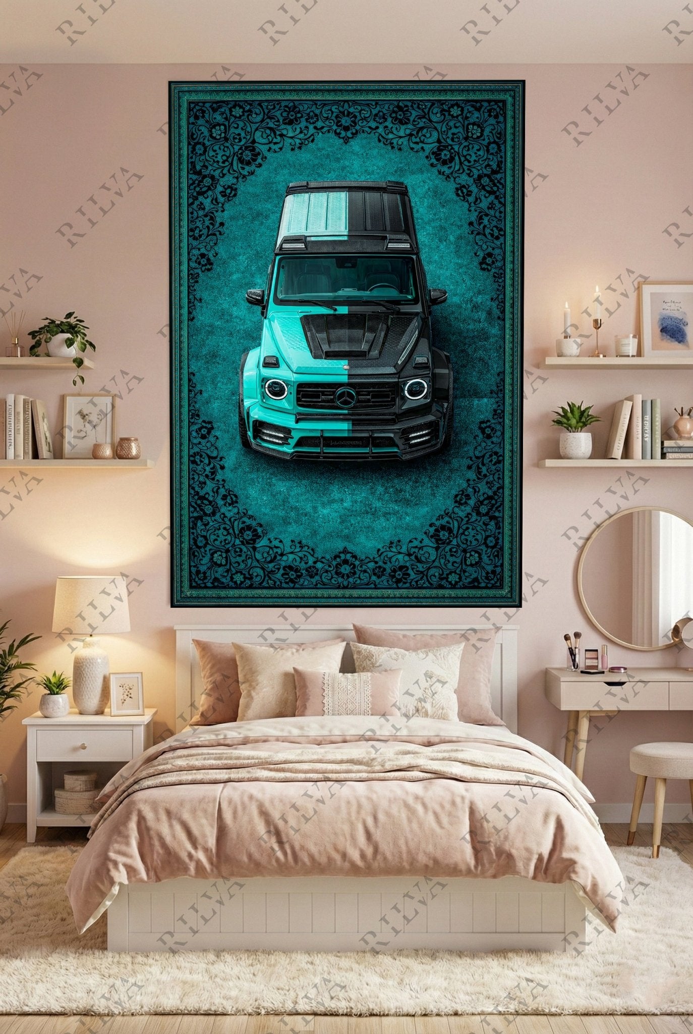 Mercedes G - Wagon Mansory Wall Tapestry – Retro Persian Style Automotive Art - Rilva Design