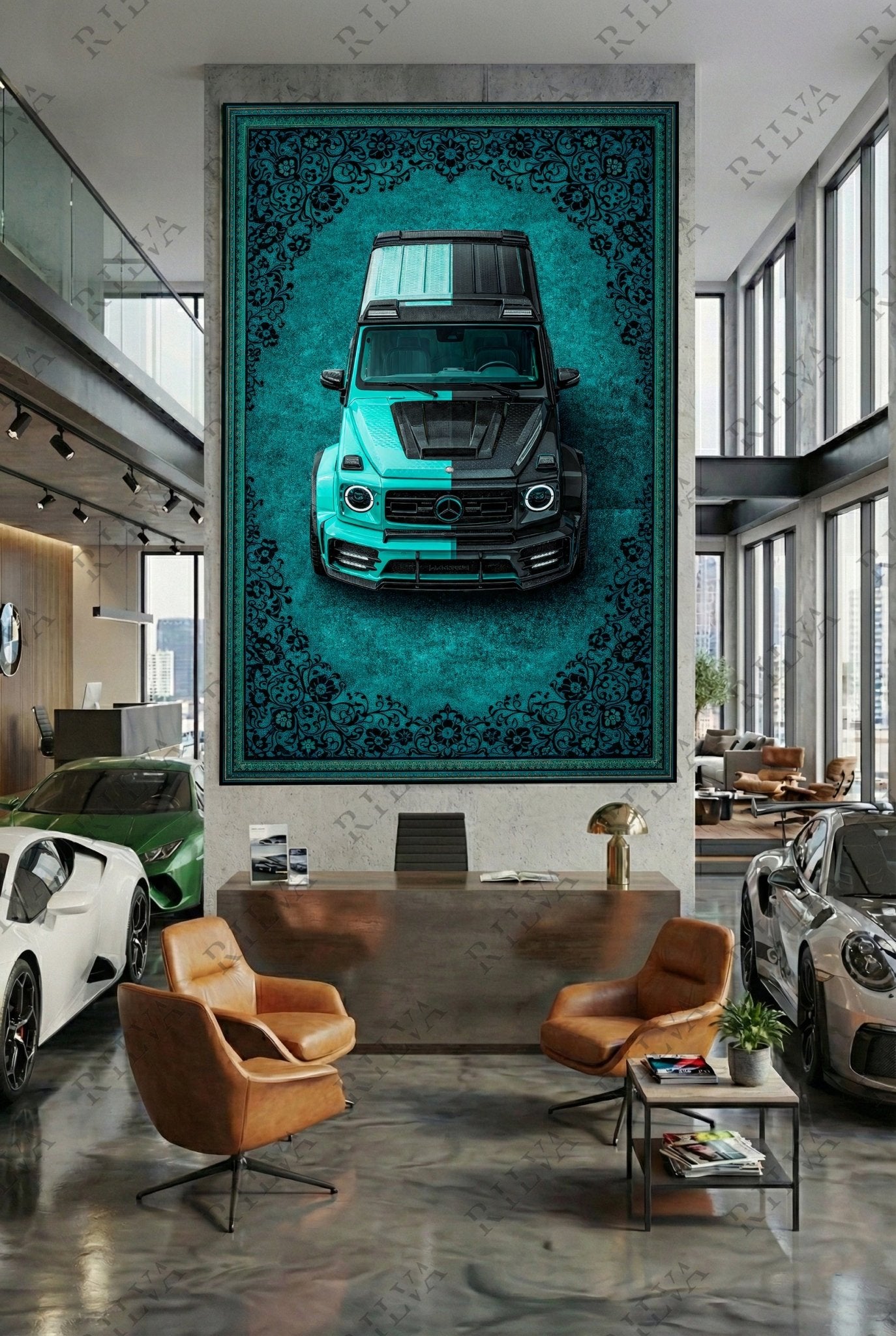 Mercedes G - Wagon Mansory Wall Tapestry – Retro Persian Style Automotive Art - Rilva Design