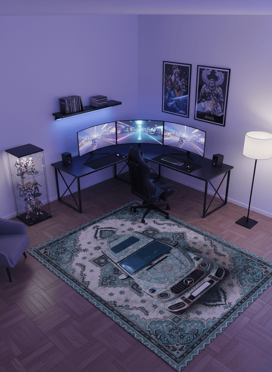 Mercedes G - Wagon x Emerald Eclipse – Luxury Automotive Rug for Modern Spaces - Rilva Design