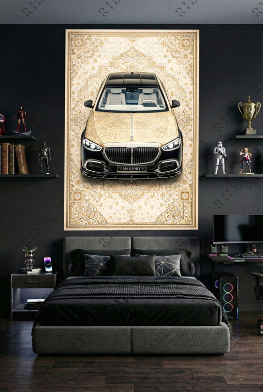 Mercedes - Maybach S - Class Mansory Wall Tapestry – Retro Persian Style Automotive Art - Rilva Design
