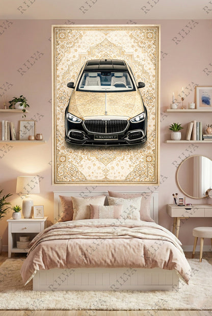 Mercedes - Maybach S - Class Mansory Wall Tapestry – Retro Persian Style Automotive Art - Rilva Design