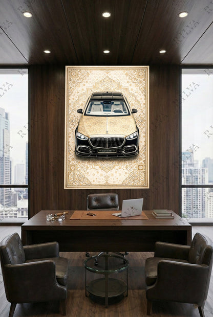 Mercedes - Maybach S - Class Mansory Wall Tapestry – Retro Persian Style Automotive Art - Rilva Design