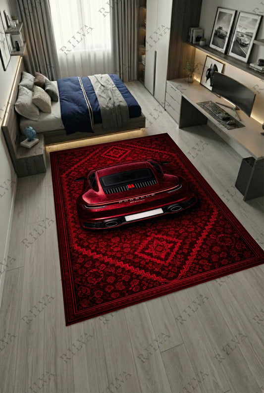 Porsche 911 Carrera – Retro Persian Style Floor Rug | Exclusive Automotive Design - Rilva Design