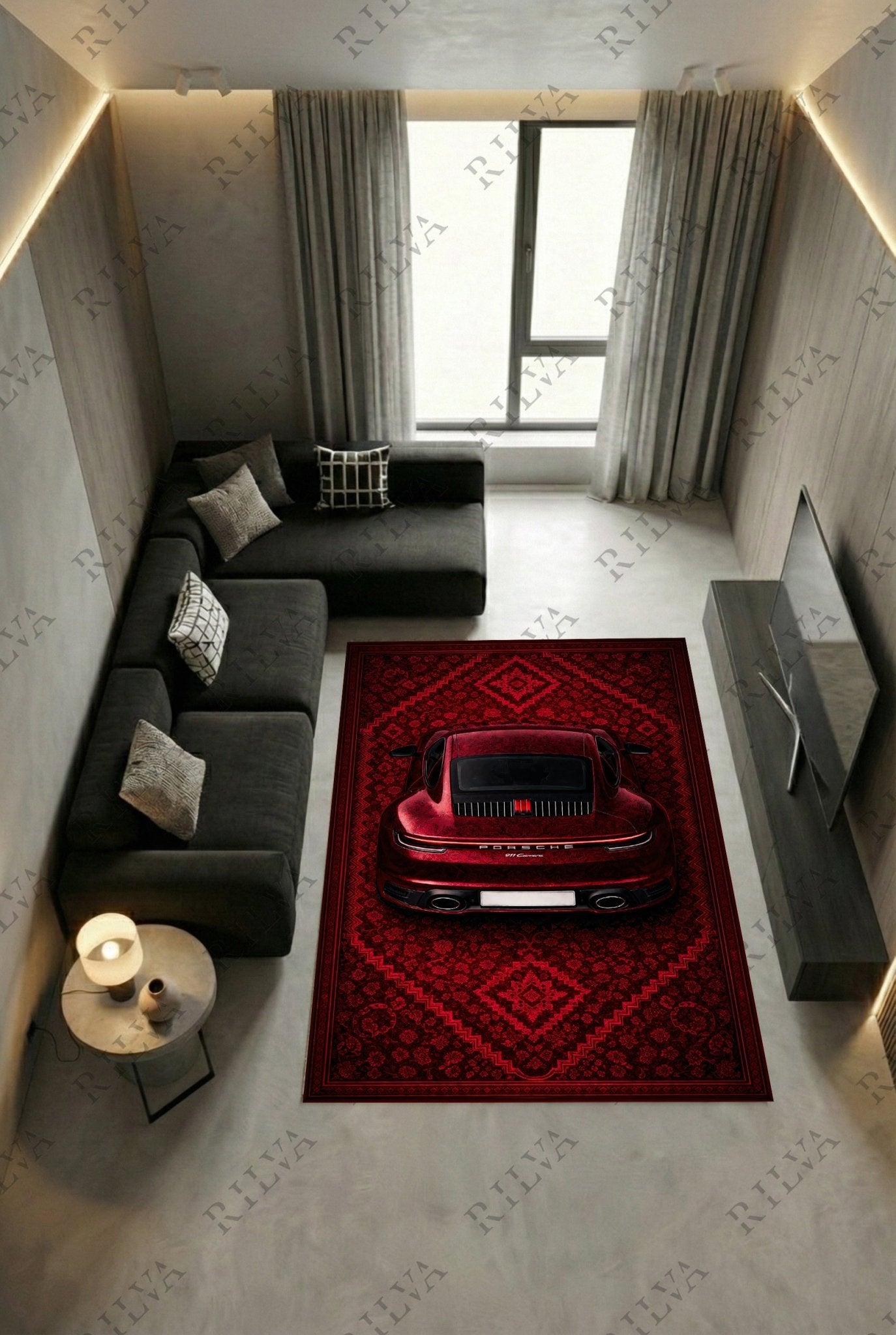Porsche 911 Carrera – Retro Persian Style Floor Rug | Exclusive Automotive Design - Rilva Design