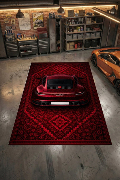 Porsche 911 Carrera – Retro Persian Style Floor Rug | Exclusive Automotive Design - Rilva Design
