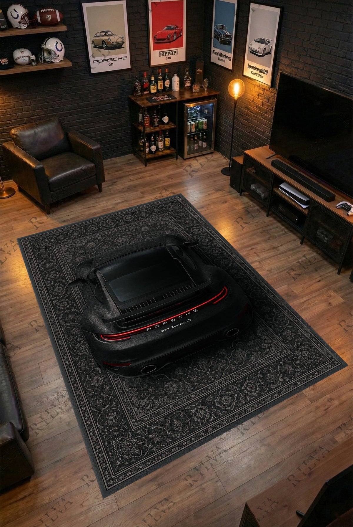 Porsche 911 Turbo S Car Rug - Persian Style Floor Rug – Rilva Design