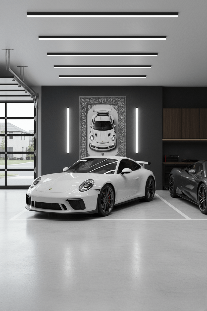 Porsche GT3 RS Persian Wall Tapestry – Premium 3D Woven Supercar Wall Art for Bedroom, Gaming Room & Luxury Decor - Rilva Design