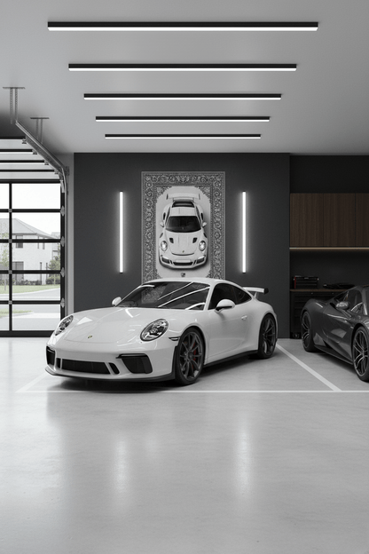 Porsche GT3 RS Persian Wall Tapestry – Premium 3D Woven Supercar Wall Art for Bedroom, Gaming Room & Luxury Decor - Rilva Design