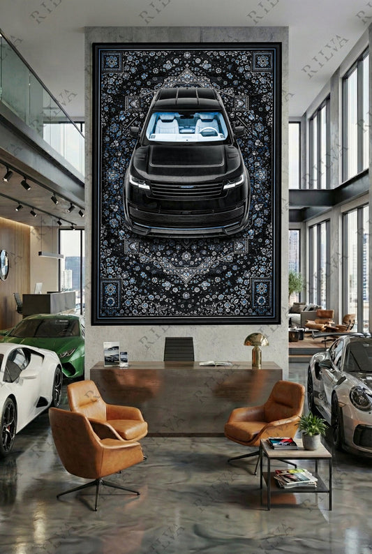 Range Rover SV Mansory Wall Tapestry – Retro Persian Style Automotive Art - Rilva Design