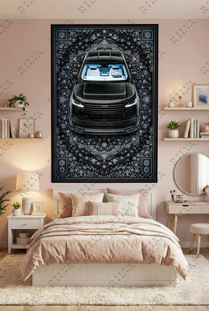 Range Rover SV Mansory Wall Tapestry – Retro Persian Style Automotive Art - Rilva Design