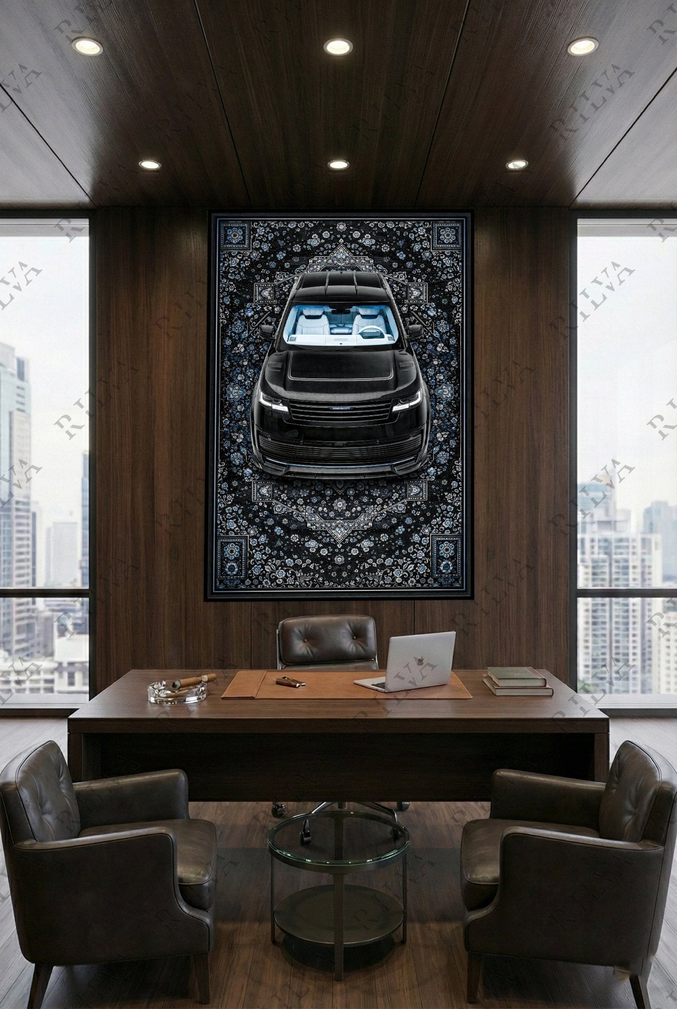 Range Rover SV Mansory Wall Tapestry – Retro Persian Style Automotive Art - Rilva Design