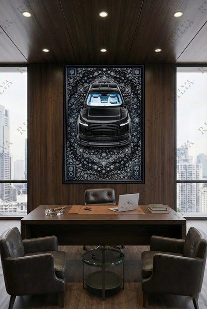 Range Rover SV Mansory Wall Tapestry – Retro Persian Style Automotive Art - Rilva Design