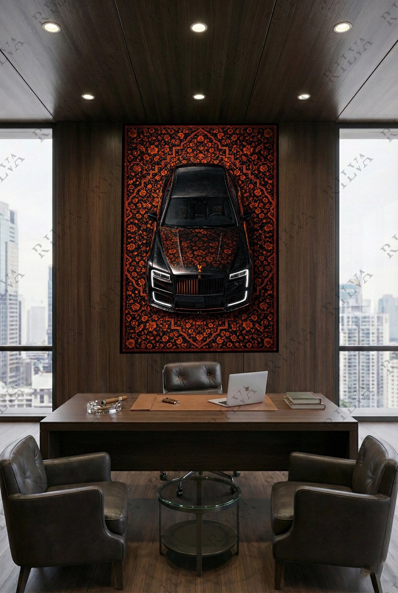 Rolls Royce Cullinan Mansory Wall Tapestry – Retro Persian Style Automotive Art - Rilva Design